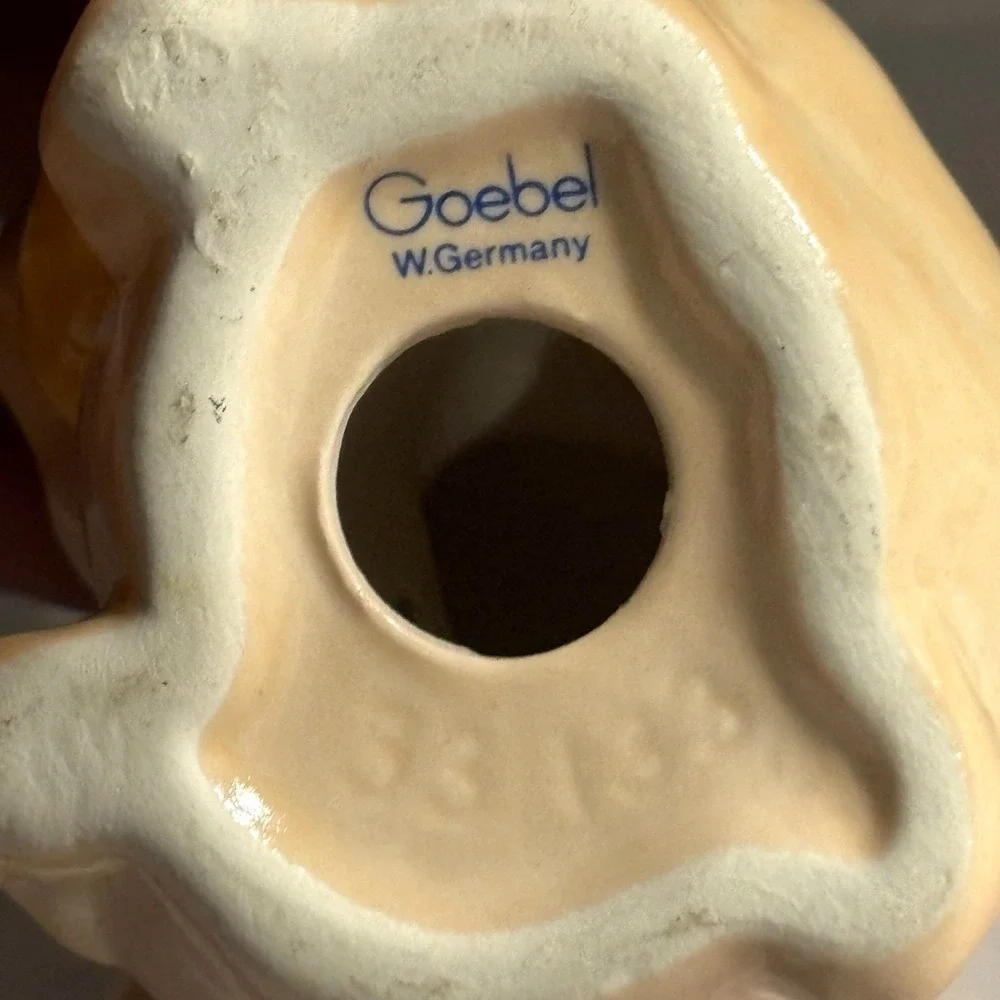 Vintage Goebel W Germany Pig Playing Tuba Figurine Glossy Porcelain